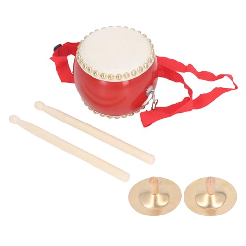 Trommel- und Becken -Set Chinesische Trommel und Becken -Set, Chinesische Taillentrommel Taillentrommel mit Verstellbarem Riemen Chinesisches Ethnic Percussion Instrument von SEAFRONT