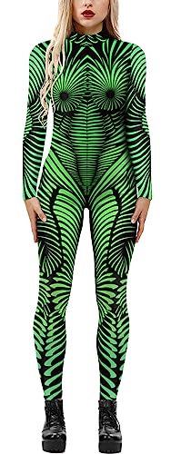 SEAUR Halloween Roboter Catsuit Damen Kostüm Knochen Overall Anzug Karneval XL von SEAUR