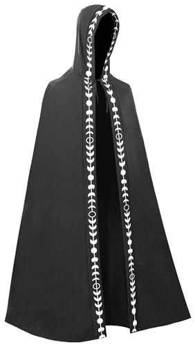 SEAUR Umhang Jungen Mädchen Cape Mantel mit Muster Vampir Kapuzenumhang Karneval Halloween Kostüm Mittelalter für Kinder - 130 (120-130) von SEAUR