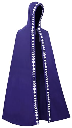 SEAUR Umhang Mädchen Jungen Mittelalter Cape Mantel Vampir Kapuzenumhang mit Muster Kapuze Halloween Karneval Kostüm für Kinder - 140 (130-140) von SEAUR