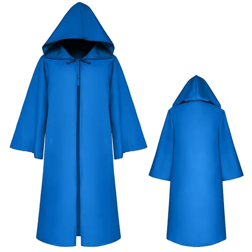 Umhang mit Kapuze Halloween Weihnachten Erwachsener Unisex Lange Kapuzenumhang Cape Umhang Vampir Cosplay Cape Kostüm für Halloween Karneval Kostüm Blau XL von SEAUR