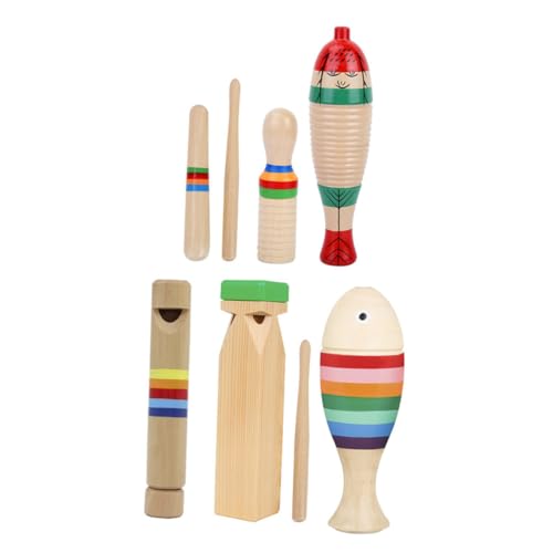 SECFOU 1 Set Kinder Musikinstrument Set Kinderspielzeug Tamburin Für Kinder Schlaginstrument Kinder Kleinkind Schlaginstrument Kinderinstrumente Kleinkind Lernspielzeug Holz von SECFOU