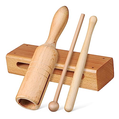 SECFOU 2 Sätze Holzklanghölzer Mit Schlägeln Pädagogisches Musikinstrument Für Kinder Ideal Für Den Musikunterricht Und Kreative Spielmöglichkeiten von SECFOU