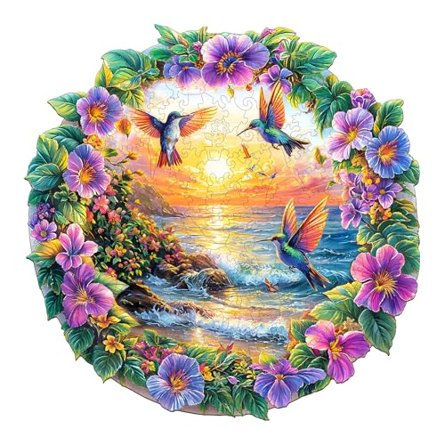 SECOGM Holzpuzzle Erwachsene, Puzzle 100 Teile Landschaft, Strand Holz Puzzle Erwachsene, 21.5x21.5cm Wooden Puzzle, Unregelmäßige Form, Premium-Holzpuzzle Geschenkbox SECOGM Holzpuzzle Erwachsene, Puzzle 100 Teile Landschaft, Strand Holz Puzzle Erwachsene, 21.5x21.5cm Wooden Puzzle, Unregelmäßige Form, Premium-Holzpuzzle Geschenkbox von SECOGM