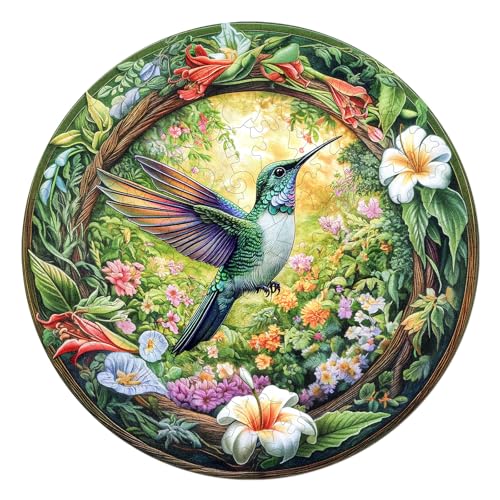 SECOGM Holzpuzzle Erwachsene, 100 Teile Blume und Kolibri Holz Puzzle Erwachsene, 21.5x21.5cm Wooden Puzzle, Unregelmäßige Form, Premium-Holzpuzzle Geschenkbox SECOGM Holzpuzzle Erwachsene, 100 Teile Blume und Kolibri Holz Puzzle Erwachsene, 21.5x21.5cm Wooden Puzzle, Unregelmäßige Form, Premium-Holzpuzzle Geschenkbox von SECOGM