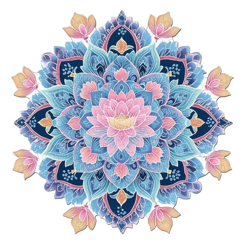 SECOGM Holzpuzzle Erwachsene, 100 Teile Dunhuang-Lotus Holz Puzzle Erwachsene, 21.5x21.5cm Wooden Puzzle, Unregelmäßige Form, Premium-Holzpuzzle Geschenkbox SECOGM Holzpuzzle Erwachsene, 100 Teile Dunhuang-Lotus Holz Puzzle Erwachsene, 21.5x21.5cm Wooden Puzzle, Unregelmäßige Form, Premium-Holzpuzzle Geschenkbox von SECOGM