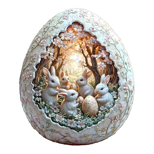 SECOGM Holzpuzzle Erwachsene, 100 Teile Eierschalenwelt Ostern Holz Puzzle Erwachsene, 21.5x21.5cm Wooden Puzzle, Unregelmäßige Form, Premium-Holzpuzzle Geschenkbox SECOGM Holzpuzzle Erwachsene, 100 Teile Eierschalenwelt Ostern Holz Puzzle Erwachsene, 21.5x21.5cm Wooden Puzzle, Unregelmäßige Form, Premium-Holzpuzzle Geschenkbox von SECOGM