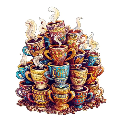 SECOGM Holzpuzzle Erwachsene, 100 Teile Kaffeeträume Holz Puzzle Erwachsene, 21.5x21.5cm Wooden Puzzle, Unregelmäßige Form, Premium-Holzpuzzle Geschenkbox SECOGM Holzpuzzle Erwachsene, 100 Teile Kaffeeträume Holz Puzzle Erwachsene, 21.5x21.5cm Wooden Puzzle, Unregelmäßige Form, Premium-Holzpuzzle Geschenkbox von SECOGM