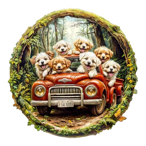 SECOGM Holzpuzzle Erwachsene, 100 Teile Puzzle Hund, Holz Puzzle Erwachsene, 21.5x21.5cm Wooden Puzzle, Unregelmäßige Form, Premium-Holzpuzzle Geschenkbox SECOGM Holzpuzzle Erwachsene, 100 Teile Puzzle Hund, Holz Puzzle Erwachsene, 21.5x21.5cm Wooden Puzzle, Unregelmäßige Form, Premium-Holzpuzzle Geschenkbox von SECOGM