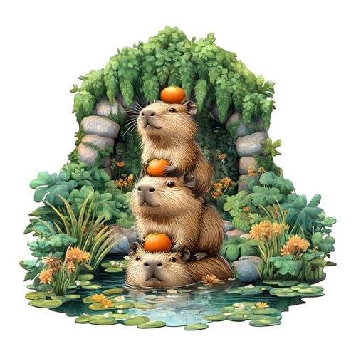 SECOGM Holzpuzzle Erwachsene, 85 Teile Capybara Holz Puzzle Erwachsene, 21.5x20.6cm Wooden Puzzle, Unregelmäßige Form, Premium-Holzpuzzle Geschenkbox SECOGM Holzpuzzle Erwachsene, 85 Teile Capybara Holz Puzzle Erwachsene, 21.5x20.6cm Wooden Puzzle, Unregelmäßige Form, Premium-Holzpuzzle Geschenkbox von SECOGM