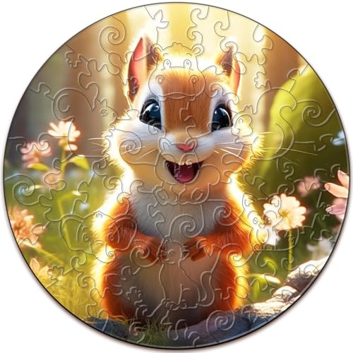 SECOGM Holzpuzzle Kinder, Süßes Eichhörnchen Kinderpuzzle ab 3 Jahren, Unregelmäßiges Großteile-Puzzle 50 Teilen, Vorschul-Lernpädagogisches Puzzle,29×29 cm SECOGM Holzpuzzle Kinder, Süßes Eichhörnchen Kinderpuzzle ab 3 Jahren, Unregelmäßiges Großteile-Puzzle 50 Teilen, Vorschul-Lernpädagogisches Puzzle,29×29 cm von SECOGM