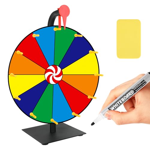 Glücksrad Zum Drehen Roulette Spiel 12 Steckplätze Farbiges des Glücks Glücksrad zum Selbstgestalten mit Radiergummi und Markierstift Für Karneval Gewinnen Von Fortune-Spin-Spielen Bunt von SEEVI