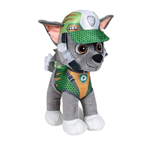 Play by Play Paw Patrol Plüschtier Dino Rescue, Rubble, Chase, Skye, Marshall, Rex, Zuma, Rocky, Paw Patrol 27 cm, 100 % recycelte Faser (760020096 Rocky) von SEGA