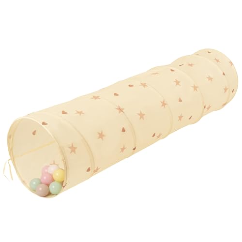 Selonis Pop-Up Tunnel Für Kinder 180x46cm/100 Bälle Faltbarer Spieltunnel Leicht Und Flexibel Krabbeltunnel Ideal Für Drinnen Und Draußen, Hellbeige: Pastellbeige/Pastellgelb/Weiß/Minze/Puderrosa von SELONIS