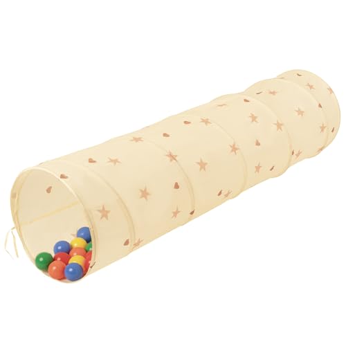 Selonis Pop-Up Tunnel Für Kinder 180x46cm/100 Bälle Faltbarer Spieltunnel Leicht Und Flexibel Krabbeltunnel Ideal Für Drinnen Und Draußen, Hellbeige: Gelb/Grün/Blau/Rot/Orange von SELONIS