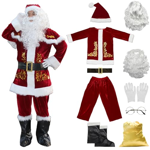 SELORE Kostüm Weihnachtsmann Erwachsene Kleid Weihnachtsmann Cosplay Santa Claus Christmas Suit Herren (XXXL) von SELORE