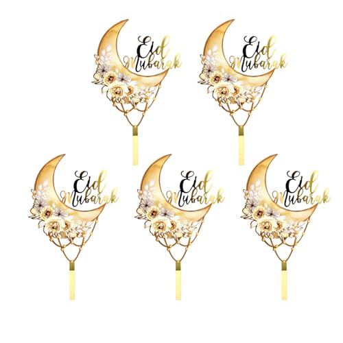 5pcs Eid Theme Cake Dekorationen Set Cupcake Toppers Cake Picks Kuchenzubehör Acryltextur Für Festival Geeignet von SELiLe