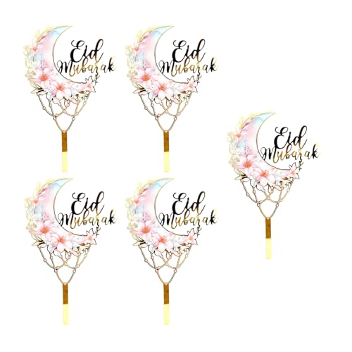 5pcs Eid Theme Cake Dekorationen Set Cupcake Toppers Cake Picks Kuchenzubehör Acryltextur Für Festival Geeignet von SELiLe