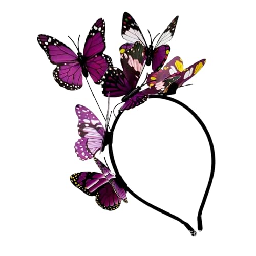 SELiLe Butterfly Kopfbedeckung Modisches Haarband Stirnband Für Damen Mädchen Halloween Kostüm Hochzeitsfeier von SELiLe