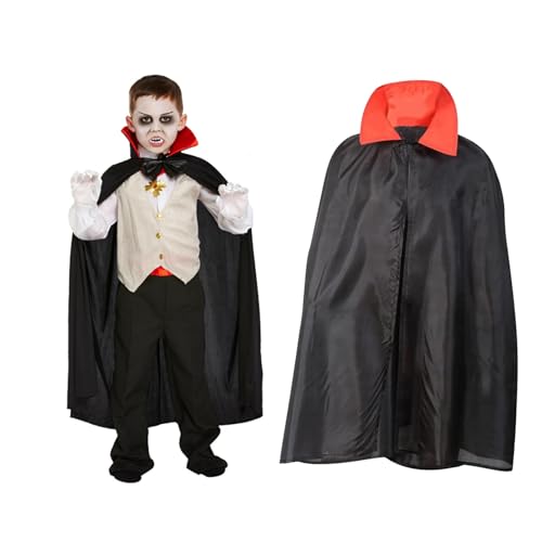 SEMINISMAR Halloween Umhang Kinder,Vampir Umhang Kinder,Vampir Umhang Damen,Umhang Halloween Kinder,Umhang Vampir,Vampir Umhang Mit Kragen,für Halloween Party Ostern Weihnachten Kinder,90cm von SEMINISMAR