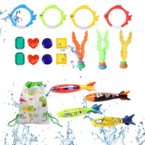 Tauchspielzeug Set,19 Stücke Tauchen Spielzeug,Spielzeug Unterwasser,Wasserspielzeug Kinder,Mit Torpedos,Edelsteine,Algen,Tauchringe,Lagerbeutel,Für Unterwasserspiel Und Tauchtraining Von Kindern Tauchspielzeug Set,19 Stücke Tauchen Spielzeug,Spielzeug Unterwasser,Wasserspielzeug Kinder,Mit Torpedos,Edelsteine,Algen,Tauchringe,Lagerbeutel,Für Unterwasserspiel Und Tauchtraining Von Kindern von SEMINISMAR