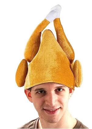 SEMINISMAR Weihnachtshut in Truthahnform, Fried Hut für Erwachsene, Stuffed Christmas Turkey Hat, Weihnachtshut, Huhn, Erwachsene, lustige Weihnachtsverkleidungshüte von SEMINISMAR