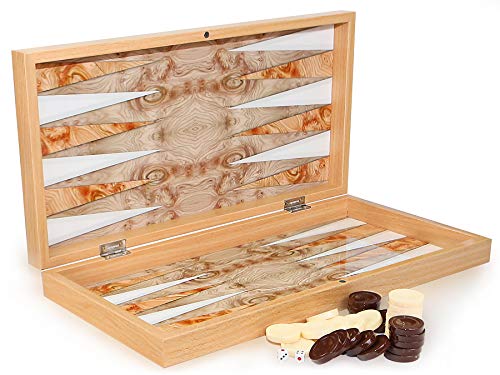 Luxus Backgammon TAVLA Intarsien Look XXL GeoMOTIV von SEMUS