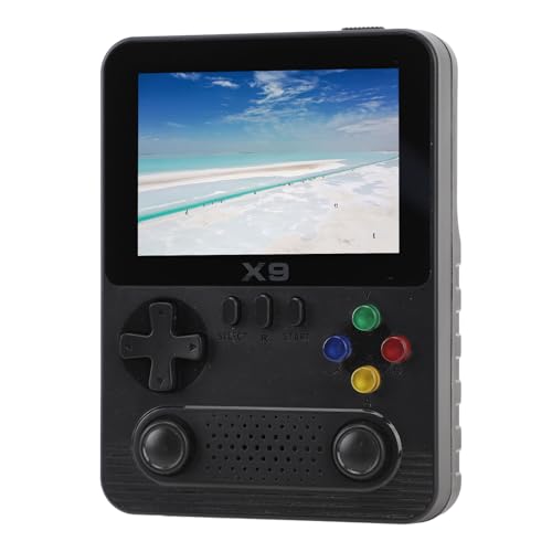 SENECESLI Handheld Spielekonsole, ATJ2273S 32 Bit Retro Handheld Videospiel Player mit 32G Speicherkarte, 3,5 Zoll Farbbildschirm Spielemulator, Unterstützt 2 Spieler (Black) von SENECESLI