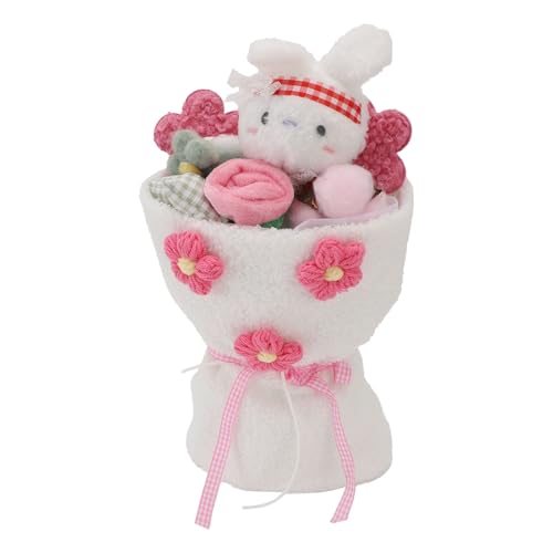 SENECESLI Plüsch Spielzeugstrauß, Süße Kaninchenfigur Stoffpuppenblume Blumenstrauß Zum Geburtstag Valentinstag Hochzeit, Plüsch Tierstrauß Ideal für Mutter Frau Freundin Tochter (White) von SENECESLI