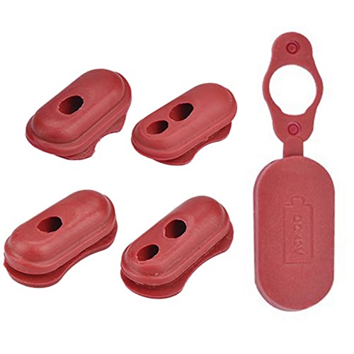 SENHE Elektrischer Roller Ladeanschluss Silikon Staubstopfen wasserdichte Abdeckung for Xiaomi Passform for Mijia Fit for M365 Pro Accessoire Electric Scooter Schnalle (Color : 5PCS Dark Red) von SENHE