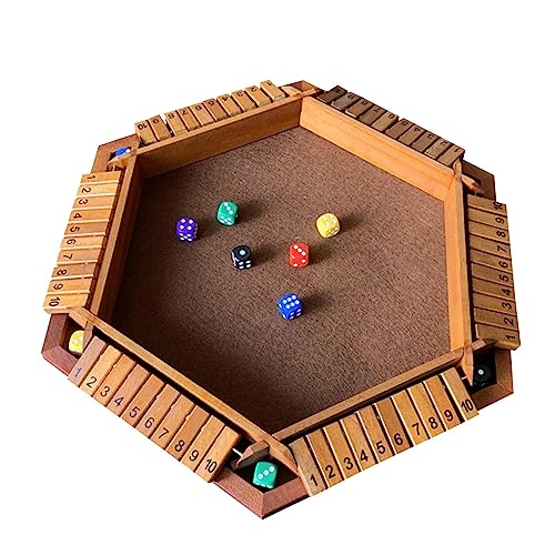 Mathematikspiel Brettspiel auf Holzbrett Spielset Schließen Sie die Box, 10 bunte Würfel für Spieler, digitales Spiel Spielzeug Übung Denkfähigkeit, vertiefen Sie die Interaktion von SENZZ