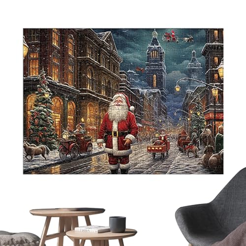 Weihnachtsszene Puzzle Weihnachtsszene Puzzle verschneite Weihnachtsdorf Puzzle Winterwunderland Puzzle Weihnachts Adventskalender 1000 Teile Weihnachtsdekoration von SENZZ