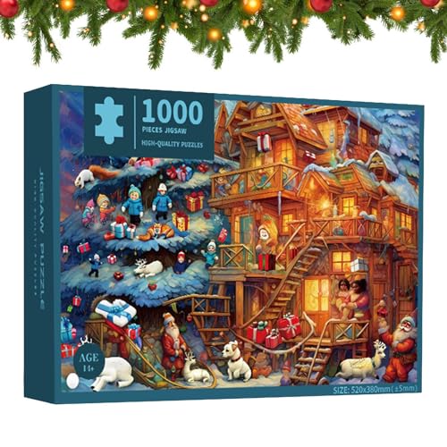 Weihnachtsszene Puzzle Weihnachtsszene Puzzle verschneite Weihnachtsdorf Puzzle Winterwunderland Puzzle Weihnachts Adventskalender 1000 Teile Weihnachtsdekoration von SENZZ