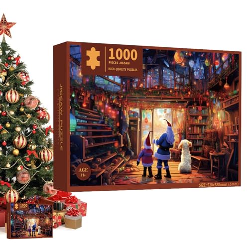 Weihnachtsszene Puzzle Weihnachtsszene Puzzle verschneite Weihnachtsdorf Puzzle Winterwunderland Puzzle Weihnachts Adventskalender 1000 Teile Weihnachtsdekoration von SENZZ