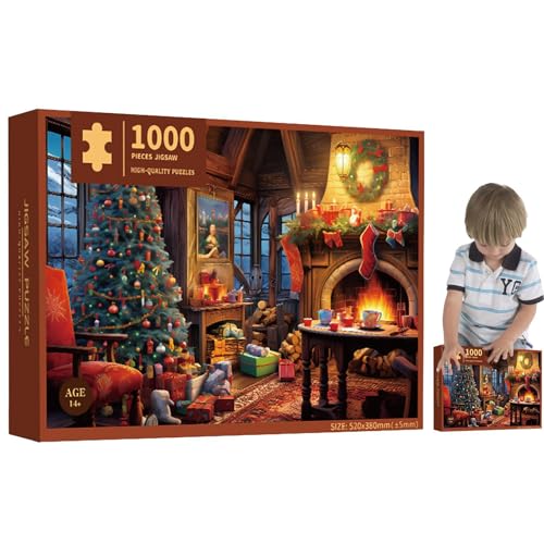 Weihnachtsszene Puzzle Weihnachtsszene Puzzle verschneite Weihnachtsdorf Puzzle Winterwunderland Puzzle Weihnachts Adventskalender 1000 Teile Weihnachtsdekoration von SENZZ