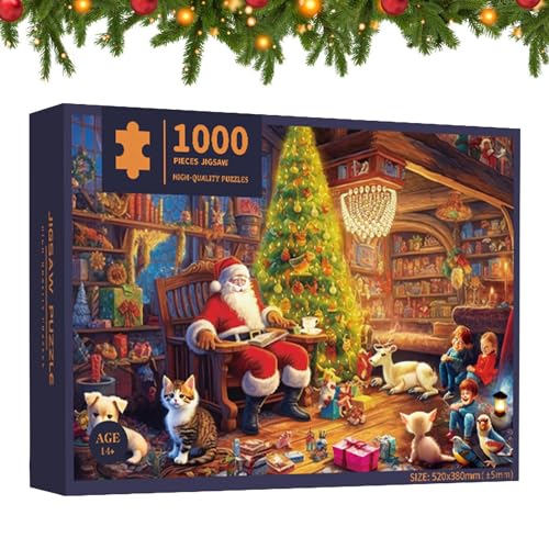 Weihnachtsszene Puzzle Weihnachtsszene Puzzle verschneite Weihnachtsdorf Puzzle Winterwunderland Puzzle Weihnachts Adventskalender 1000 Teile Weihnachtsdekoration von SENZZ