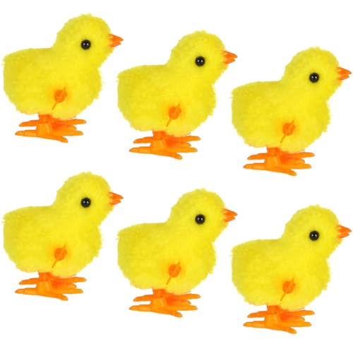 SEPGLITTER Ostern Aufzieh Huhn Spielzeug, 6 Stück Küken Deko Ostern Spielzeug Osterdeko Küken für Geschenk Tasche Osterkorb Füllstoffe Geburtstag Party Favor Junge Mädchen von SEPGLITTER