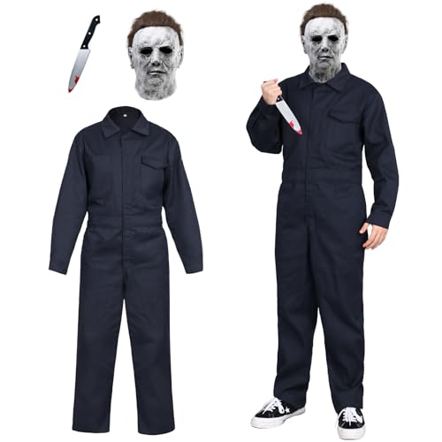 SERTAS Michael Myers Kostüme Herren, Halloween Kostüme mit Myers Overall und Maske, Halloween Horror Cosplay Kostüm SERTAS Michael Myers Kostüme Herren, Halloween Kostüme mit Myers Overall und Maske, Halloween Horror Cosplay Kostüm von SERTAS