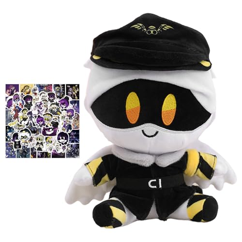 SERTAS Pillow Plush Doll Plush Toy Soft Cartoon Anime Character Plush Doll (Schwarz) von SERTAS