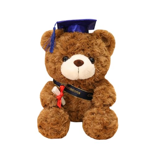 SERTAS Teddy Plüschbär mit Graduation Hut und Zeremoniengürtel,Bachelor Geschenk,25cm Bär Kuscheltier,Bestandene Prüfung Geschenk,Abitur Geschenke,Bachelor Deko (1) von SERTAS