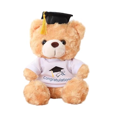 SERTAS Teddy Plüschbär mit Graduation Hut und Zeremoniengürtel,Bachelor Geschenk,25cm Bär Kuscheltier,Bestandene Prüfung Geschenk,Abitur Geschenke,Bachelor Deko (7) von SERTAS