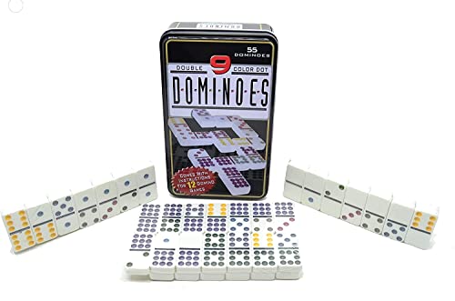 Domino, Doppelpunkte, 9 Farben, Set 55, Domino, in Metallbox von SERVICES