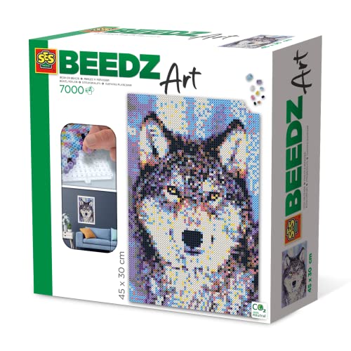 SES 06001 Wolf Bügelperlen, multicolor von SES Creative