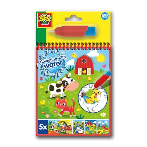 SES Creative 00132 Wasser-Malbuch Bauernhof - Mit wiederverwendbarem Wasserstift - Klecksfrei Malen - Wiederverwendbare Seiten - Für Kinder Ab 3 Jahren SES Creative 00132 Wasser-Malbuch Bauernhof - Mit wiederverwendbarem Wasserstift - Klecksfrei Malen - Wiederverwendbare Seiten - Für Kinder Ab 3 Jahren von SES Creative