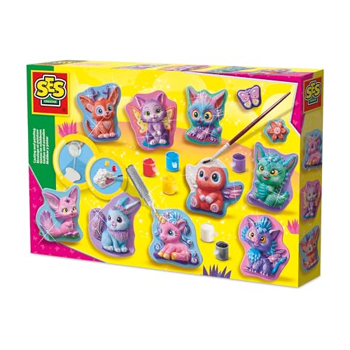 SES Creative 01342 Gips Gießen und Malen - Fantasiefiguren - Kreatives Bastelset für Kinder ab 5 Jahren - Erstelle Figuren wie Einhörner und Drachen - Perfekt für kreatives Malen SES Creative 01342 Gips Gießen und Malen - Fantasiefiguren - Kreatives Bastelset für Kinder ab 5 Jahren - Erstelle Figuren wie Einhörner und Drachen - Perfekt für kreatives Malen von SES Creative