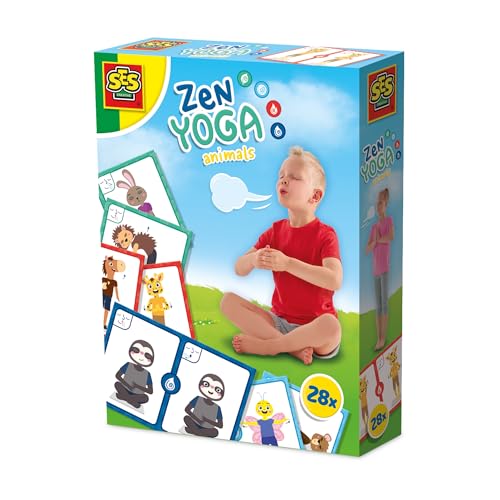 SES Creative 02407 - Zen-Yoga-Karten - Atemübungen - Achtsamkeit für Kinder - 28 Beispielkarten -Spiel mit verschiedenen Übungen - Für Kinder ab 3 Jahren von SES Creative