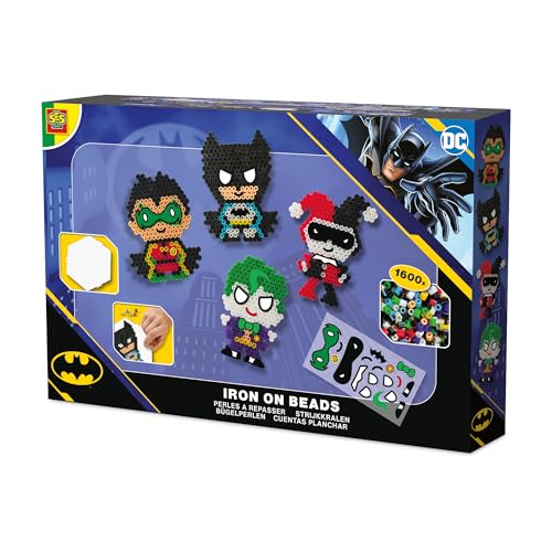 SES Creative 09361 Beedz Art Figuren-Bügelperlenset-Gestalte Deine Lieblingshelden aus der DC Batman Serie-Inklusive 1600 Bügelperlen-Mosaik Bastelset für Erwachsene von SES Creative