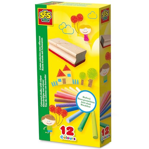 SES Creative | 12er Set Farbkreiden mit Radiergummi | Kreative Kinderspiele | 12 verschiedene Farben | Fördert die Vorstellungskraft | Staubfreie Kreiden | Nachhaltig | für Kinder ab 2 Jahren SES Creative | 12er Set Farbkreiden mit Radiergummi | Kreative Kinderspiele | 12 verschiedene Farben | Fördert die Vorstellungskraft | Staubfreie Kreiden | Nachhaltig | für Kinder ab 2 Jahren von SES Creative