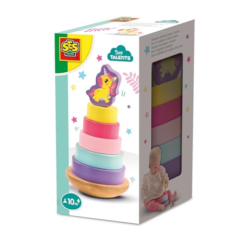 SES Creative 13252 Stapelturm Einhorn - Lehrspielzeug für Kinder ab 10 Monaten - Staple Bunte Ringe und eine Einhornfigur - Perfekt für motorische Fähigkeiten SES Creative 13252 Stapelturm Einhorn - Lehrspielzeug für Kinder ab 10 Monaten - Staple Bunte Ringe und eine Einhornfigur - Perfekt für motorische Fähigkeiten von SES Creative