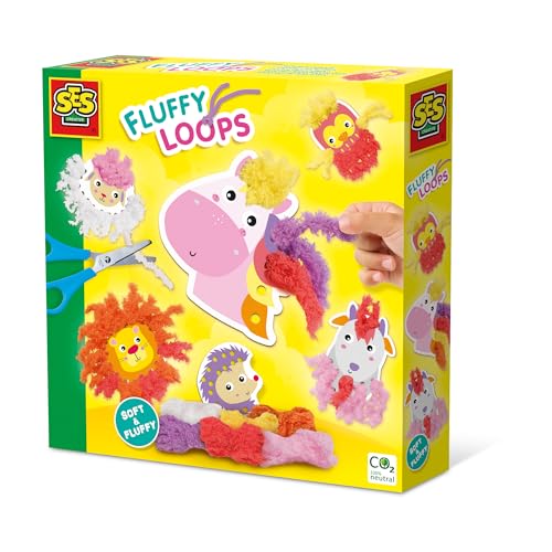 SES Creative 14010 Fluffy Loops-Tiere aus flauschigem Garn, Diverse Farben von SES Creative